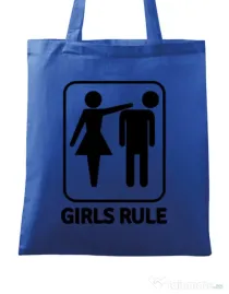 Sacosa personalizata Burlacite Girls rule Albastru regal