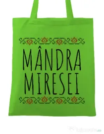 Sacosa personalizata Burlacite Mandra miresei Verde
