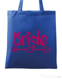 Sacosa personalizata Mireasa Bride Albastru regal
