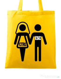 Sacosa personalizata Mireasa Control escape Galben