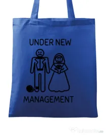 Sacosa personalizata Mireasa Under new management Albastru regal