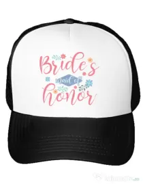 Sapca personalizata Petrecerea burlacitelor Brides maid of honor Alb