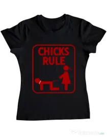 Tricou Burlacite ADLER Chicks Rule Negru