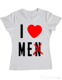 Tricou Burlacite ADLER I love me Alb