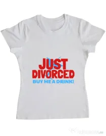 Tricou Burlacite ADLER Just divorced Alb