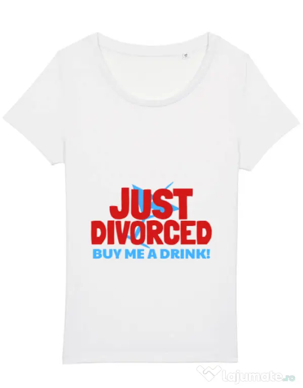 Tricou Burlacite STANLEY STELLA Just divorced Alb