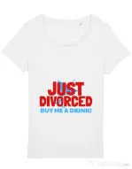 Tricou Burlacite STANLEY STELLA Just divorced Alb