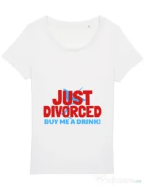 Tricou Burlacite STANLEY STELLA Just divorced Alb