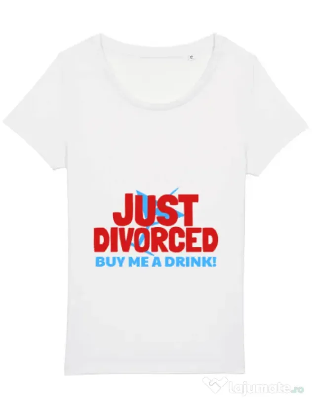 Tricou Burlacite STANLEY STELLA Just divorced Alb