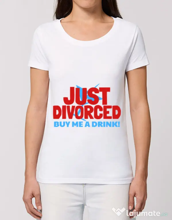 Tricou Burlacite STANLEY STELLA Just divorced Alb