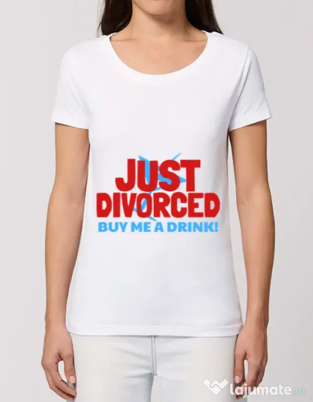 Tricou Burlacite STANLEY STELLA Just divorced Alb