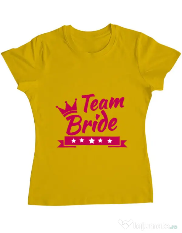 Tricou Petrecerea burlacitelor ADLER Team Bride Galben