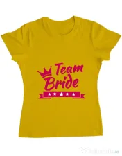 Tricou Petrecerea burlacitelor ADLER Team Bride Galben 