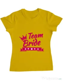Tricou Petrecerea burlacitelor ADLER Team Bride Galben