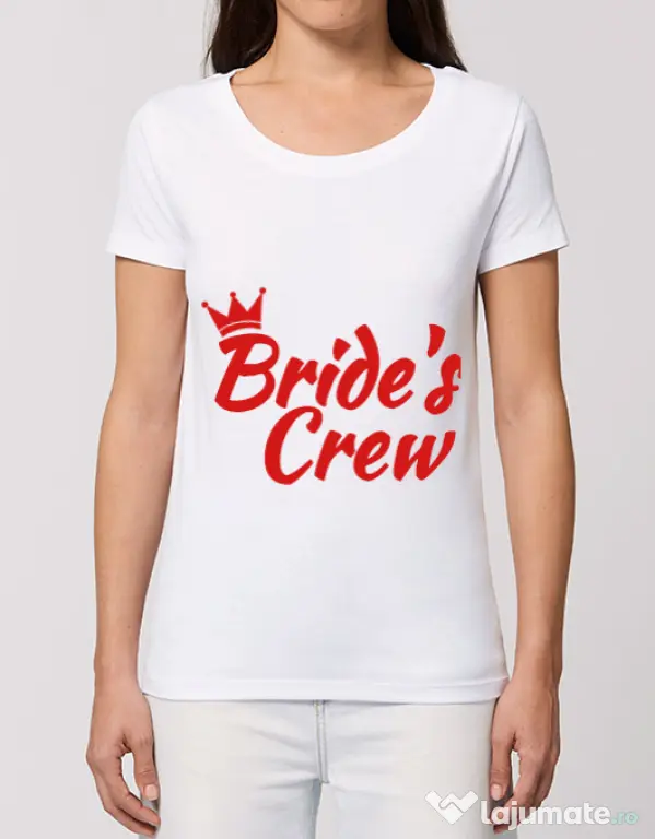 Tricou Petrecerea burlacitelor STANLEY STELLA Bride's crew Alb