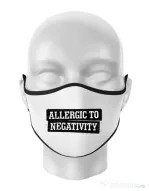 Masca personalizata reutilizabila Allergic to negativity Alb