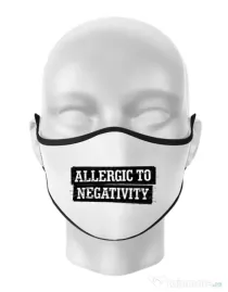 Masca personalizata reutilizabila Allergic to negativity Alb
