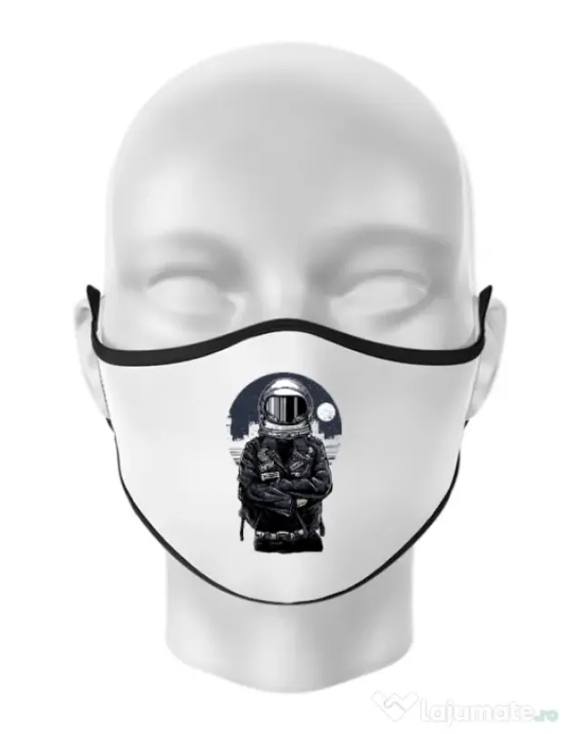 Masca personalizata reutilizabila Astronaut rebel Alb
