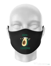 Masca personalizata reutilizabila Avo-cardio Negru