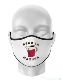 Masca personalizata reutilizabila Beau cu masura Alb