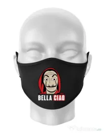 Masca personalizata reutilizabila Bella ciao Negru