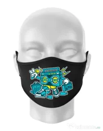 Masca personalizata reutilizabila Boombox Negru