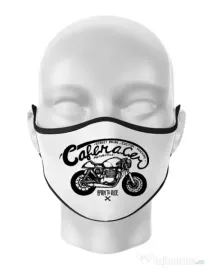 Masca personalizata reutilizabila Caferacer Alb