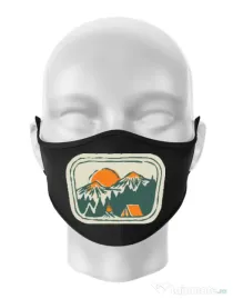 Masca personalizata reutilizabila Camping badge Negru