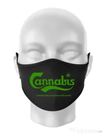 Masca personalizata reutilizabila Cannabis Negru