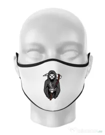 Masca personalizata reutilizabila Coffee Reaper Alb