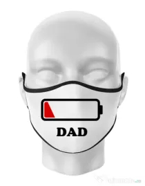 Masca personalizata reutilizabila Dad battery Alb