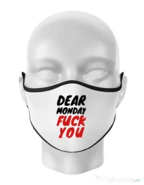 Masca personalizata reutilizabila Dear monday Alb
