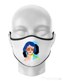 Masca personalizata reutilizabila Dreamy girl Alb