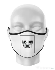 Masca personalizata reutilizabila Fashion addict Alb