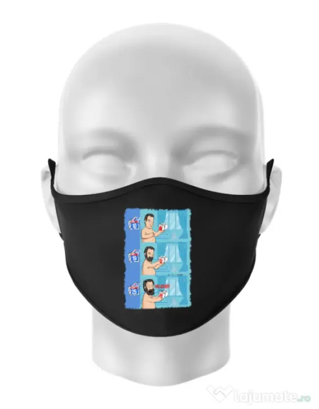 Masca personalizata reutilizabila Funny wilson Negru