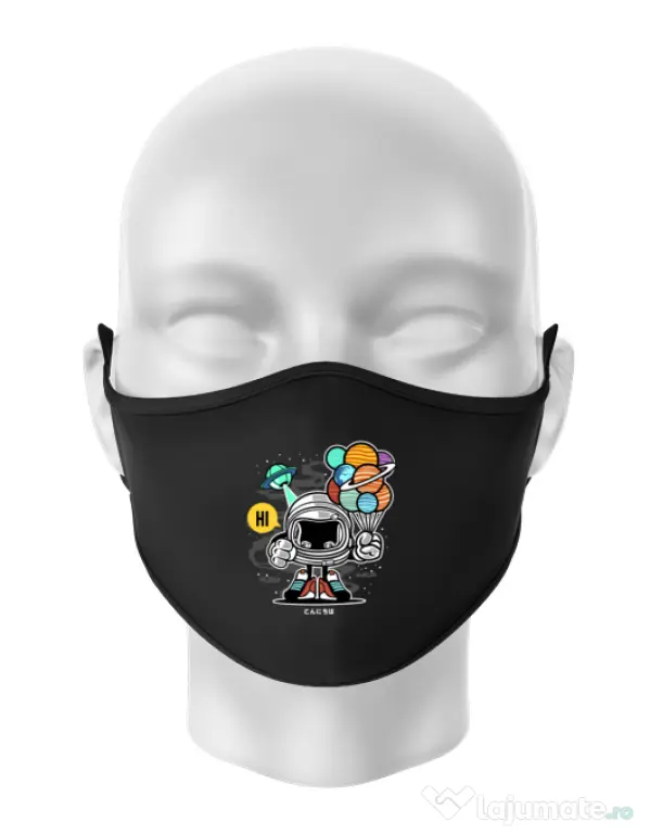 Masca personalizata reutilizabila Gift From Outer Space Negru