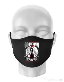 Masca personalizata reutilizabila Go heavy or go home Negru