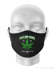 Masca personalizata reutilizabila Good ganja Negru