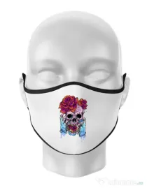 Masca personalizata reutilizabila Hand skull Alb