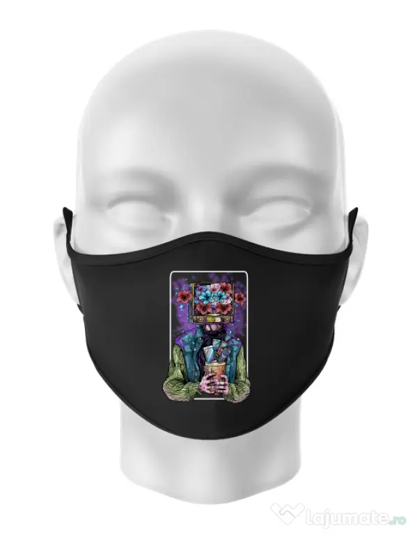 Masca personalizata reutilizabila Human milenial Negru