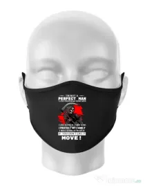 Masca personalizata reutilizabila I am not a perfect man Negru