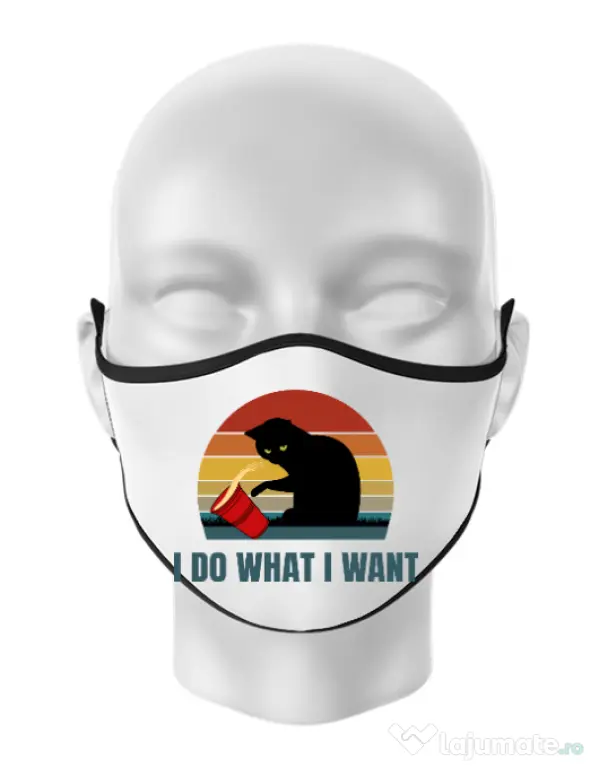 Masca personalizata reutilizabila I do what i want Alb
