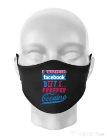 Masca personalizata reutilizabila I tried Bacebook Negru