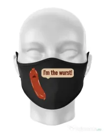 Masca personalizata reutilizabila I’m the wurst Negru