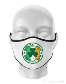 Masca personalizata reutilizabila Irish Drinking Team Alb