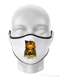 Masca personalizata reutilizabila Jack o lantern Alb