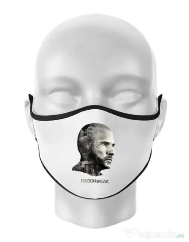 Masca personalizata reutilizabila Lincoln Alb