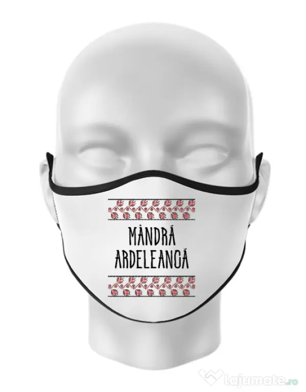 Masca personalizata reutilizabila Mandra ardeleanca Alb