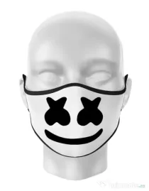 Masca personalizata reutilizabila Marshmello Alb