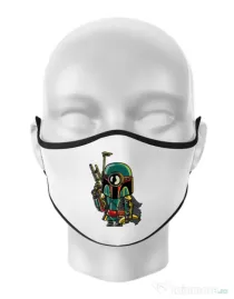 Masca personalizata reutilizabila Minion Boba Fett Alb